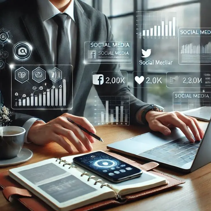 A professional digital marketer in calicut manages social media growth and analytics using high tech digital tools and data tracking.